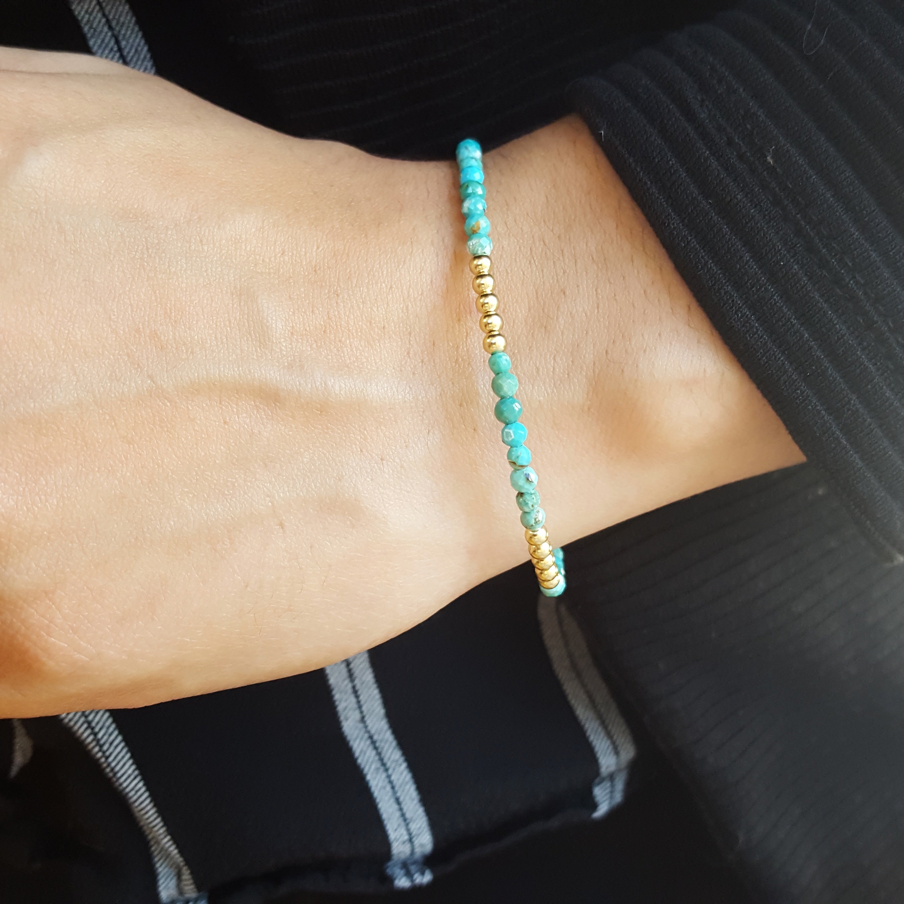 Gold and Turquoise Bead Bracelet – Sami Fine Jewelry