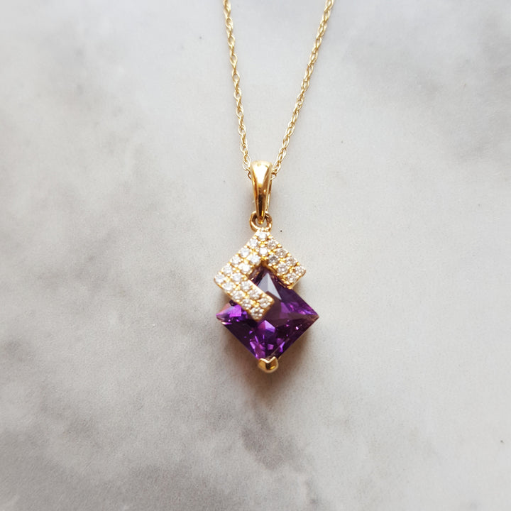 Modern Aztec Amethyst Pendant