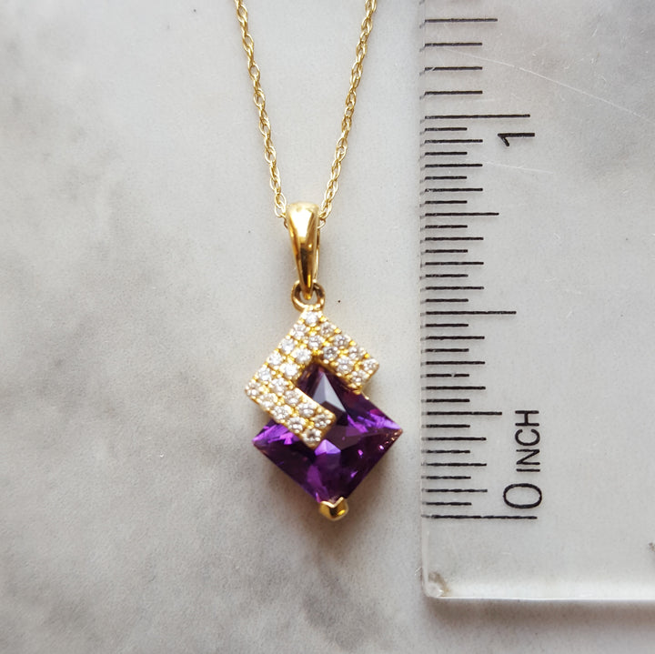 Modern Aztec Amethyst Pendant