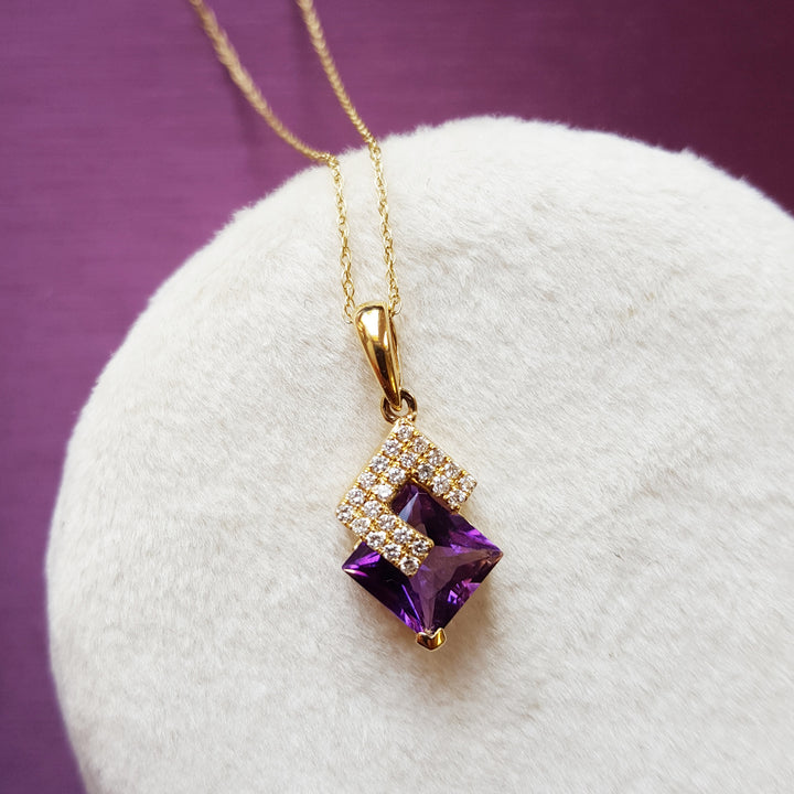 Modern Aztec Amethyst Pendant
