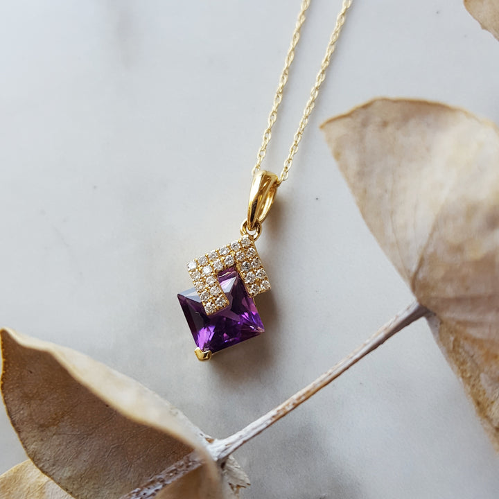 Modern Aztec Amethyst Pendant