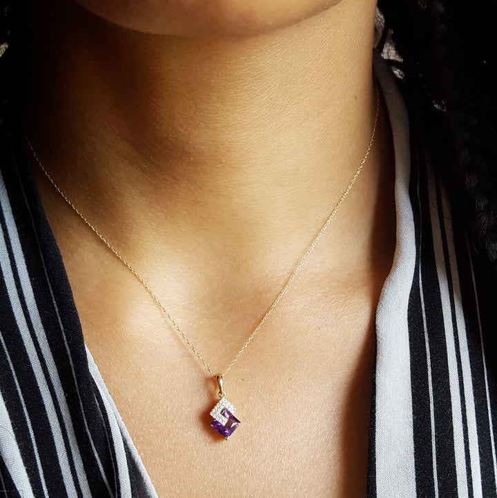 Modern Aztec Amethyst Pendant