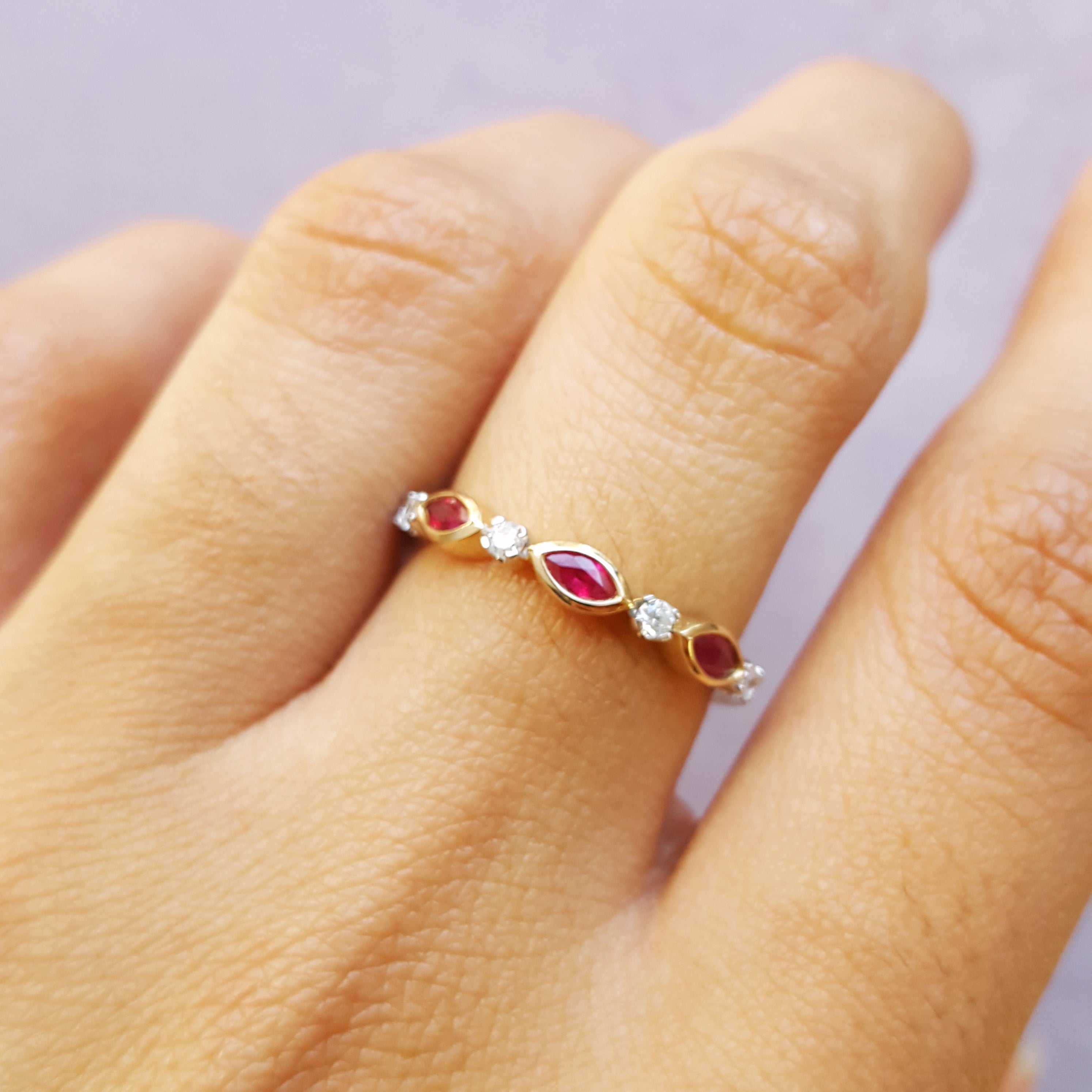 3-Stone Ruby Accent Band – Sami Fine Jewelry