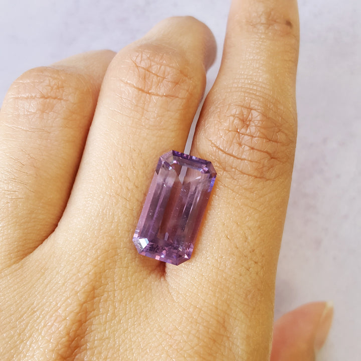Elongated Emerald Cut Vintage Arizona Amethyst Gem
