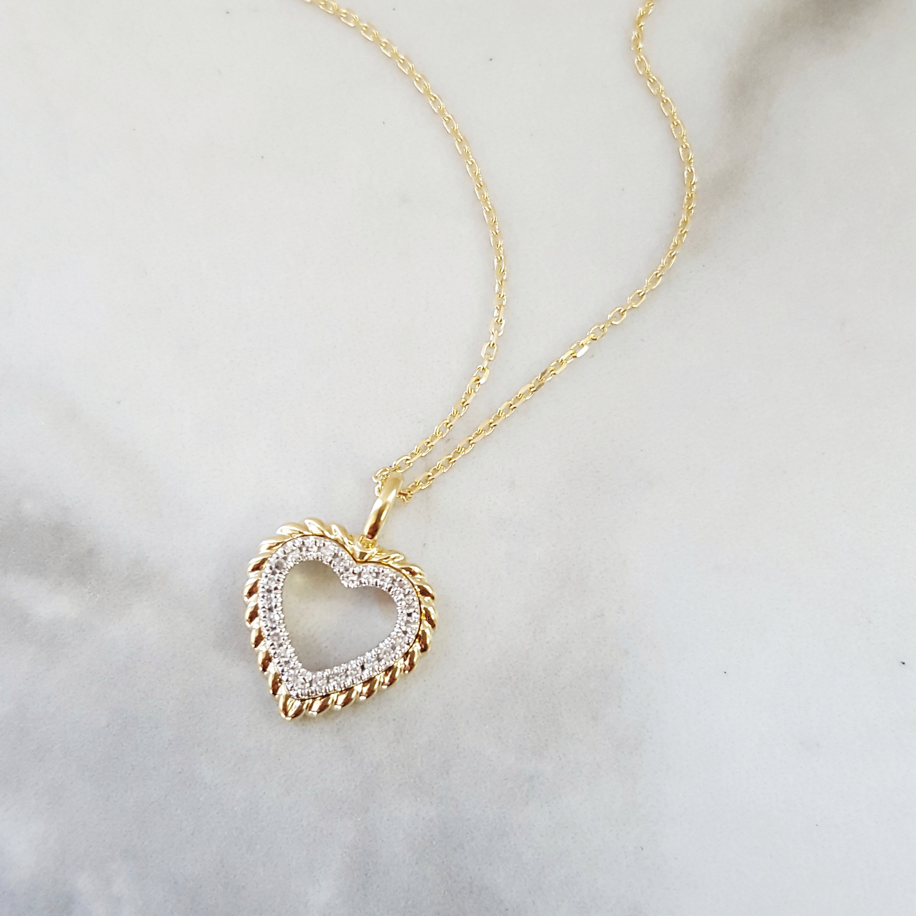 Petite Two-Tone Heart Necklace – Sami Fine Jewelry