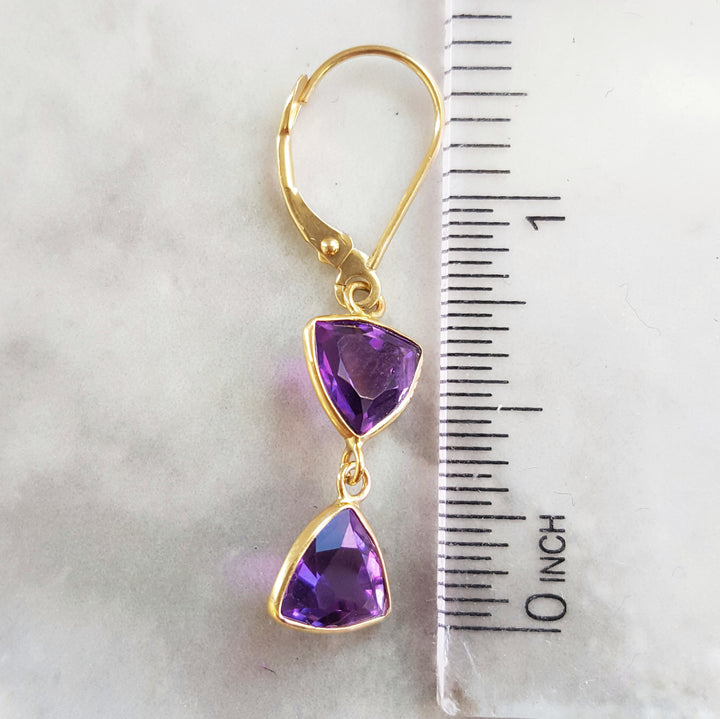 Hourglass Amethyst Dangle Earrings