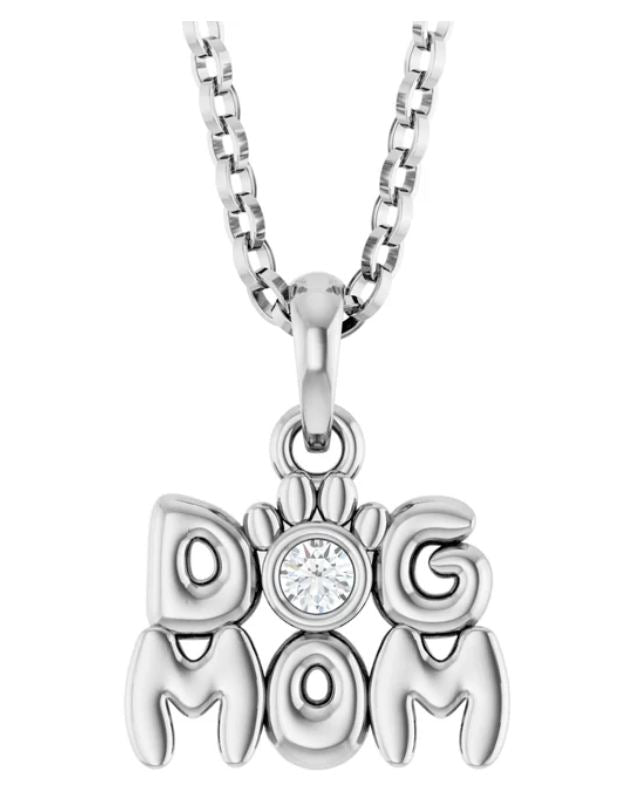 14k Dog Mom Diamond Necklace