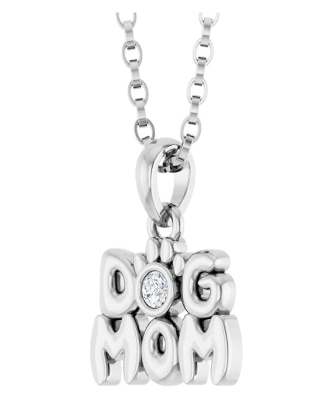 14k Dog Mom Diamond Necklace