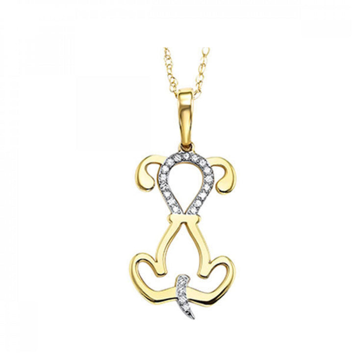 10k Modern Dog Pendant