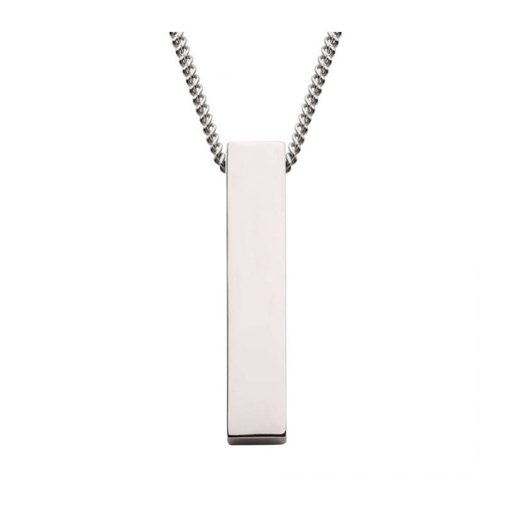 INOX Jewelry The Monolith Engravable Pendant with Chain SLVRSSP22619NK