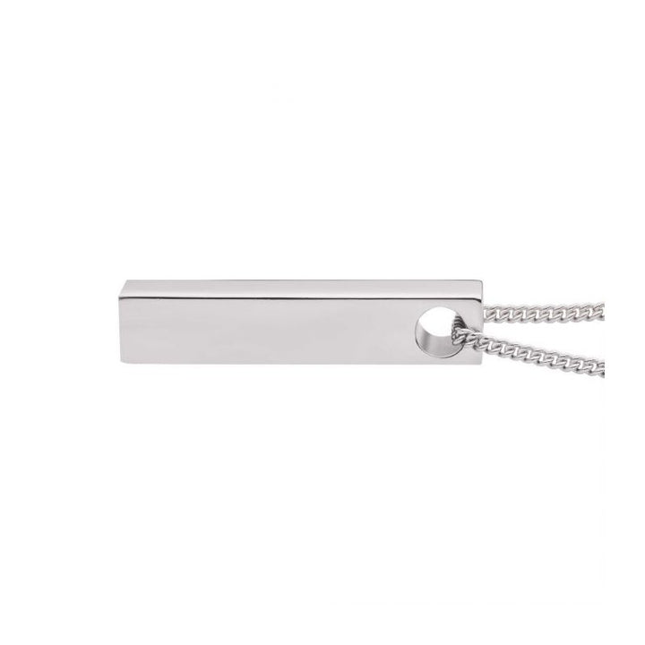 INOX Jewelry The Monolith Engravable Pendant with Chain