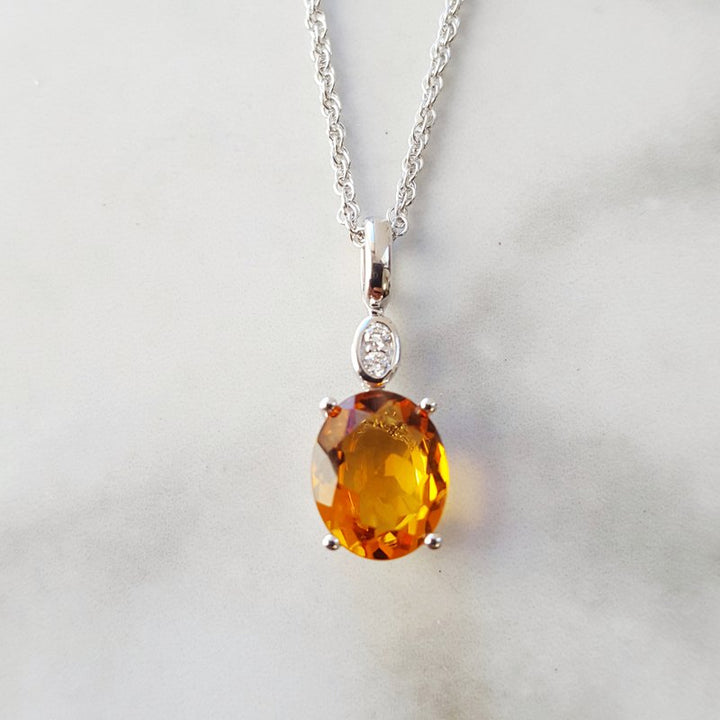 Allison Kaufman Diamond Vintage Citrine Pendant
