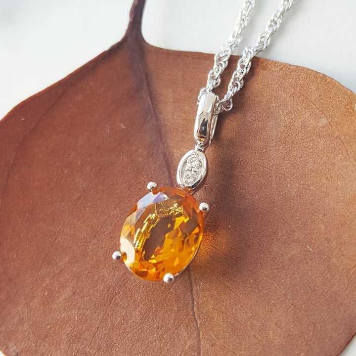 Allison Kaufman Diamond Vintage Citrine Pendant 131735