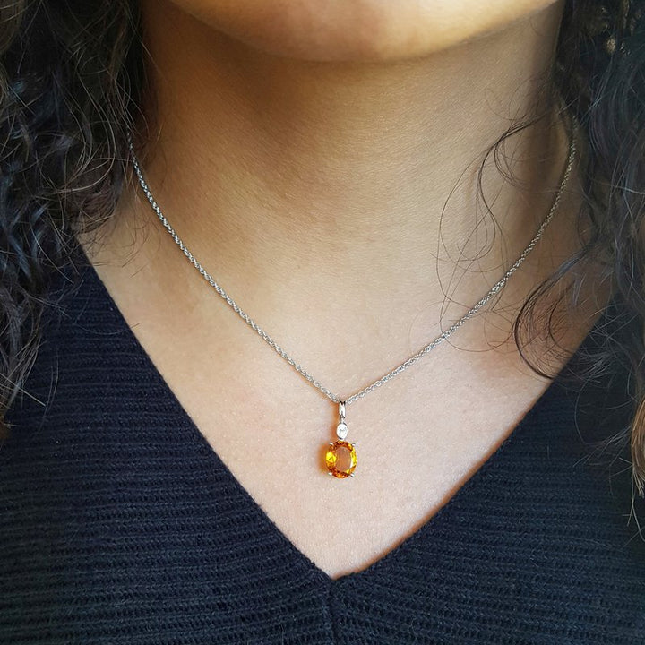 Allison Kaufman Diamond Vintage Citrine Pendant