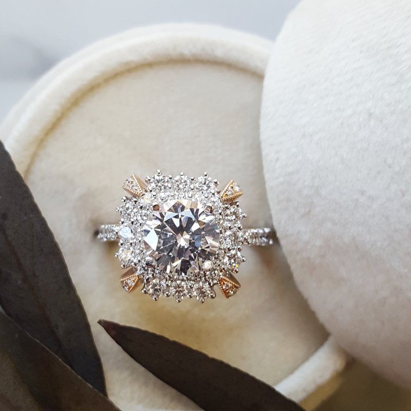Sami Fine Jewelry Firework Two Tone Engagement Ring