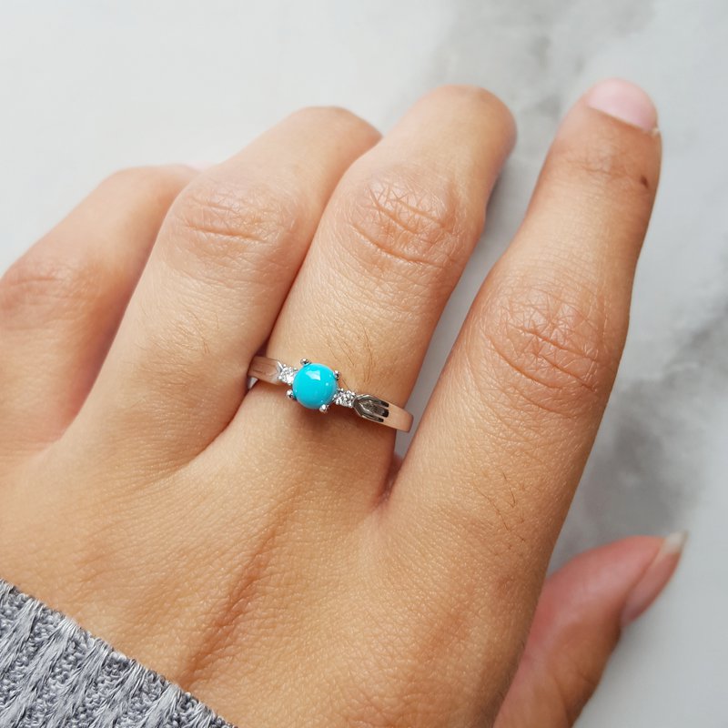 Sterling Silver Arizona Turquoise and Diamond Ring – Sami Fine Jewelry