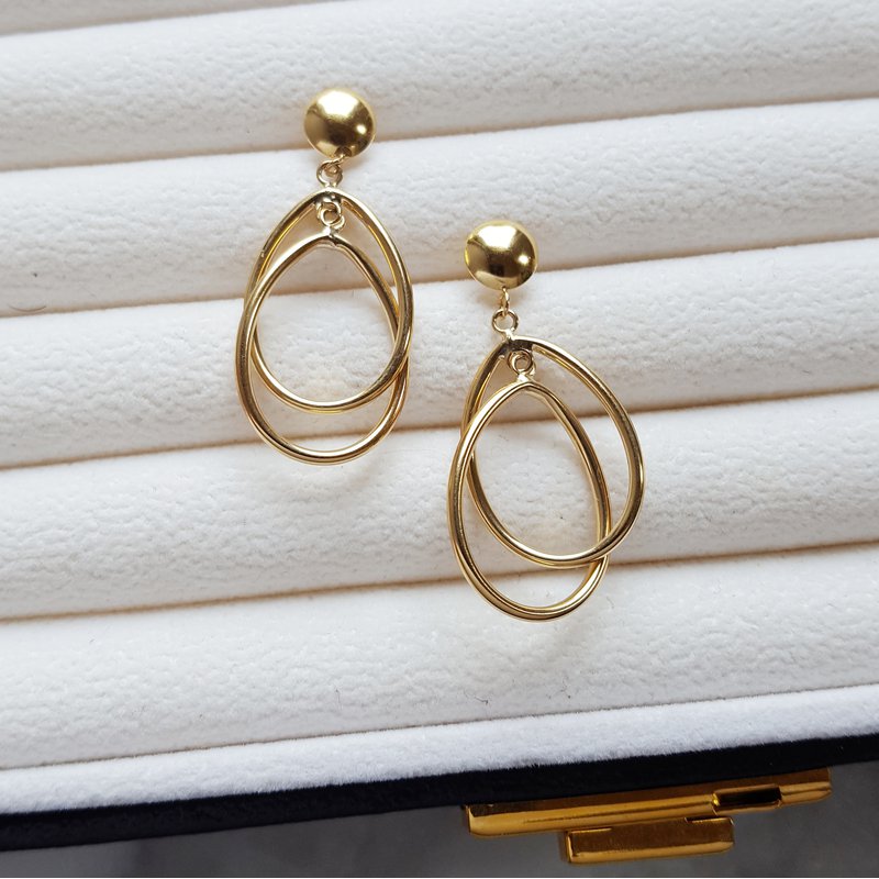 Sami Fine Jewelry Double Gold Drop Earrings