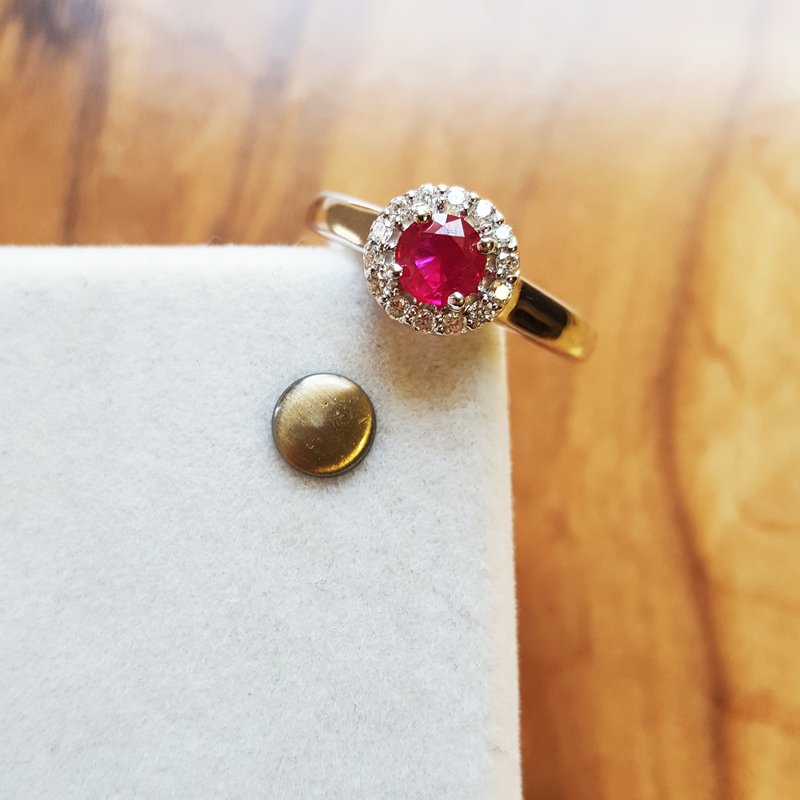 Sami Fine Jewelry Petite Ruby Halo Ring