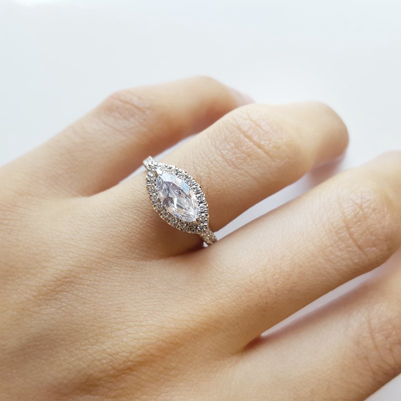 Sideways Marquise Sapphire Engagement Rings PURPLE SAPPHIRE