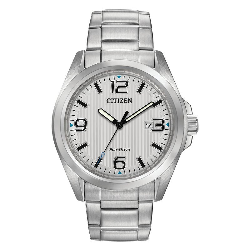 Citizen Eco-Drive Weekender Garrison Mens Stainless Steel AW1430-86A