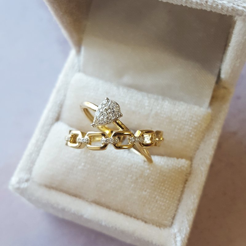 Sami Fine Jewelry Open and Closed Linking Diamonds Ring
