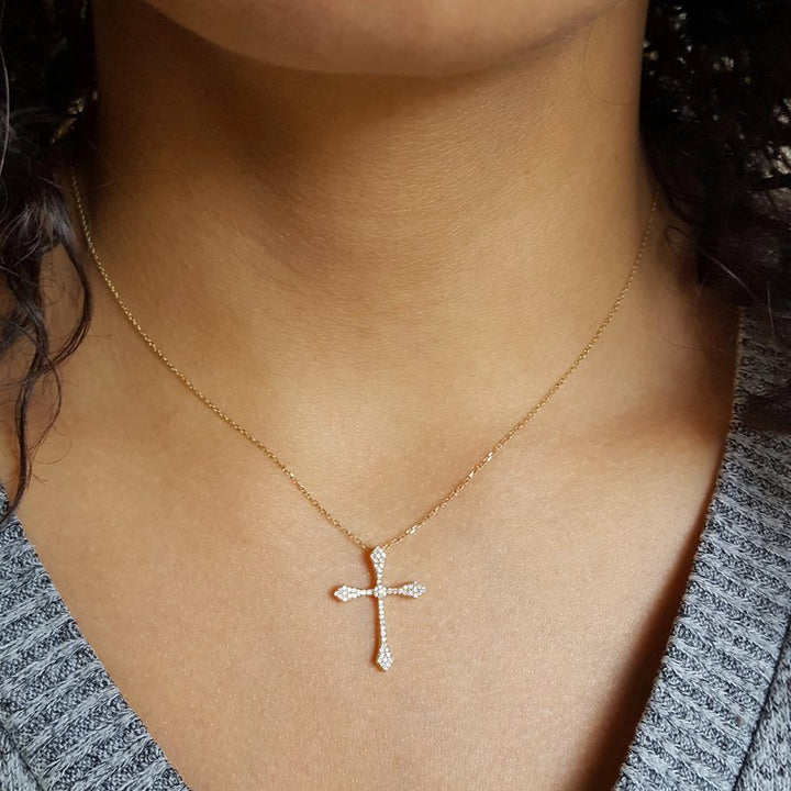 14ky Diamond Vintage Celtic Cross Pendant