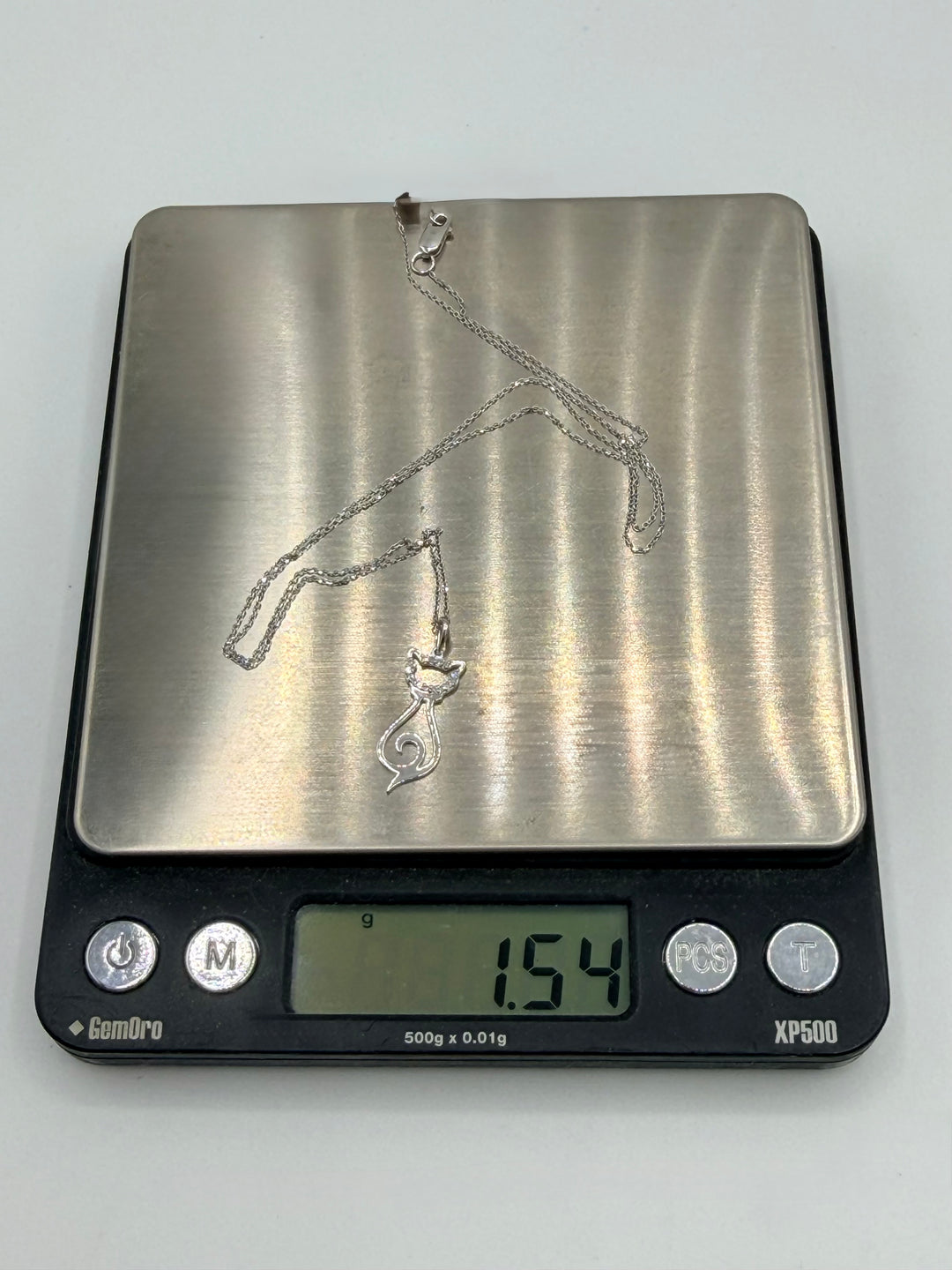 10k Modern Diamond Cat Pendant