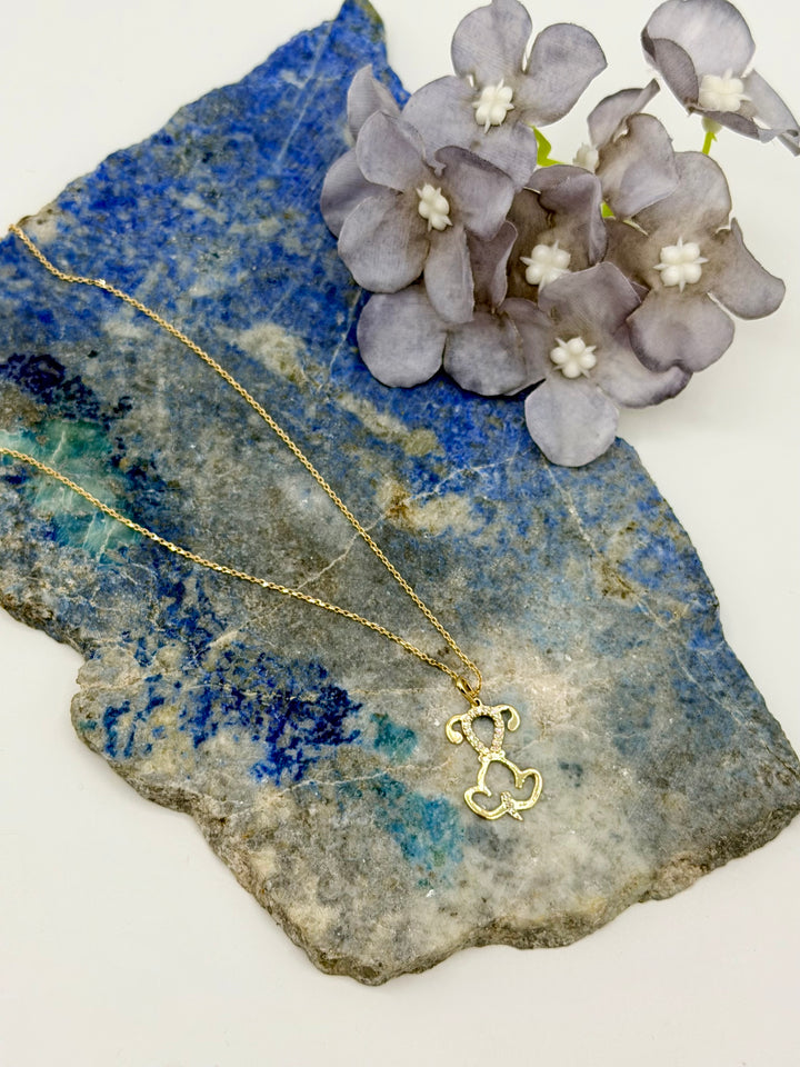 10k Modern Dog Pendant