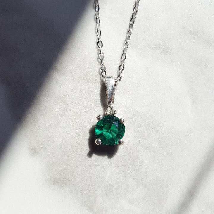 Sterling Silver Solitaire Birthstone Pendant