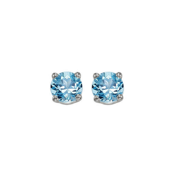 Essential 14k White Gold Blue Topaz Studs