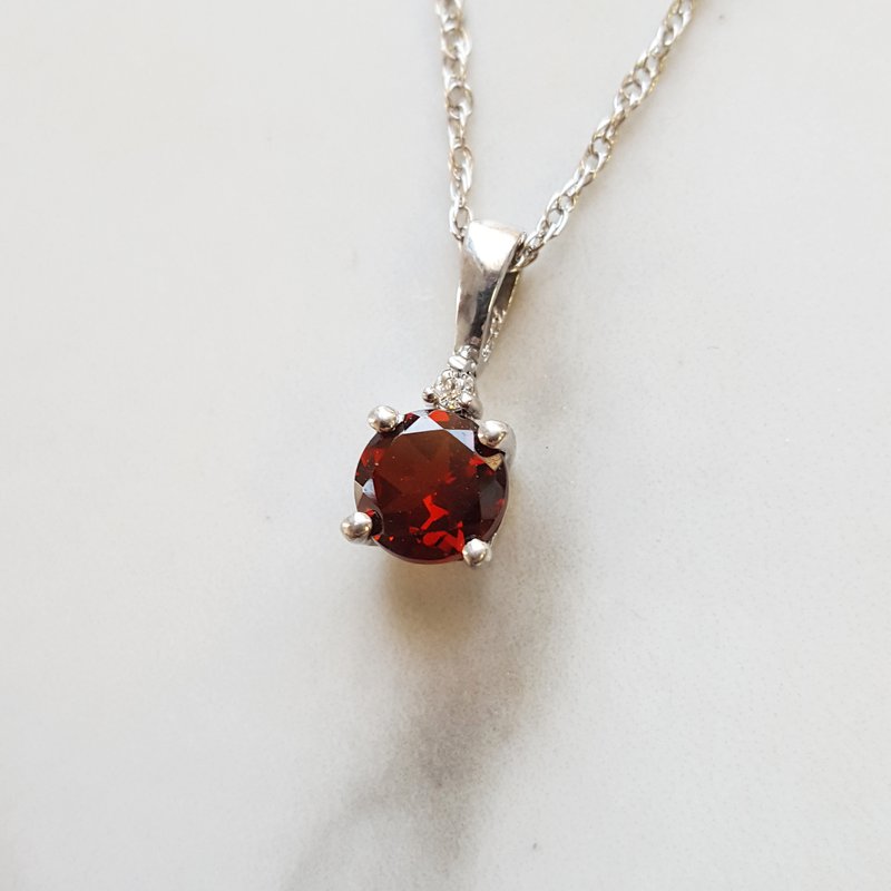 Sterling Silver Solitaire Birthstone Pendant
