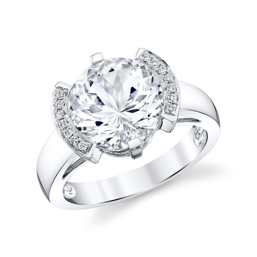 American Gem Collection #294 "Crystal Skyline" Colorado Topaz 14K White Gold Ring