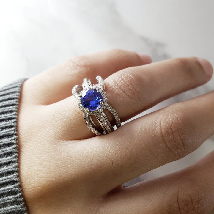 Luxury by Rene Hernandez Triple Row Statement Sapphire Ring