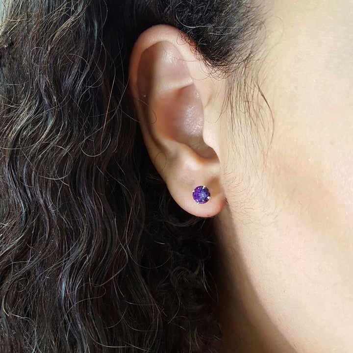 Prime Amethyst Sterling Silver Studs