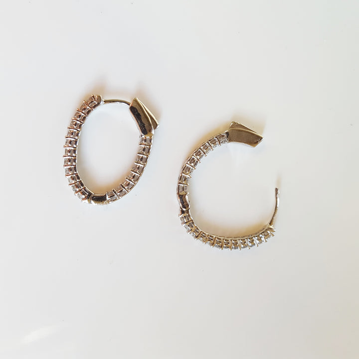 Inside-Outside Full Carat Diamond Hoops