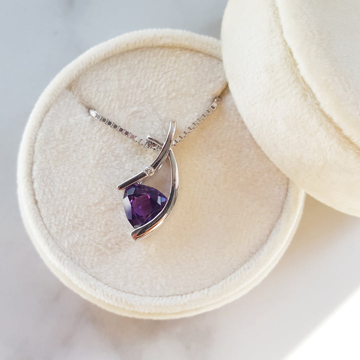 Knife Edge Modern Amethyst Pendant