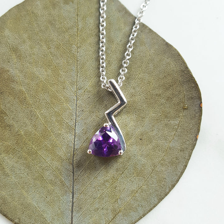 Arizona Amethyst Lightning Bolt Pendant