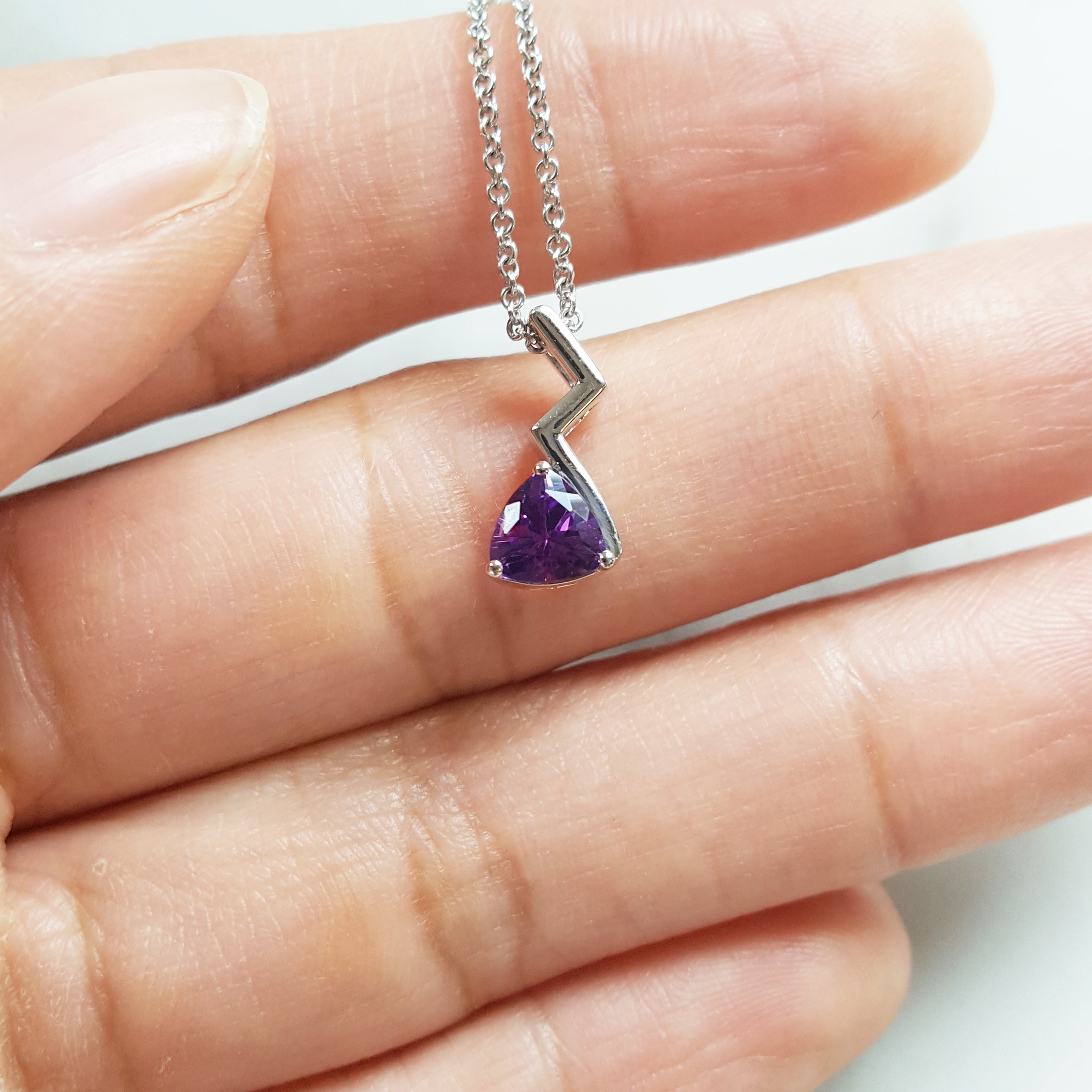 0635 配線付き★長方形アンドン 鏡面 ダイヤ 菱形 ひし形 紫 Arizona Amethyst Lightning Bolt Pendant – Sami Fine Jewelry