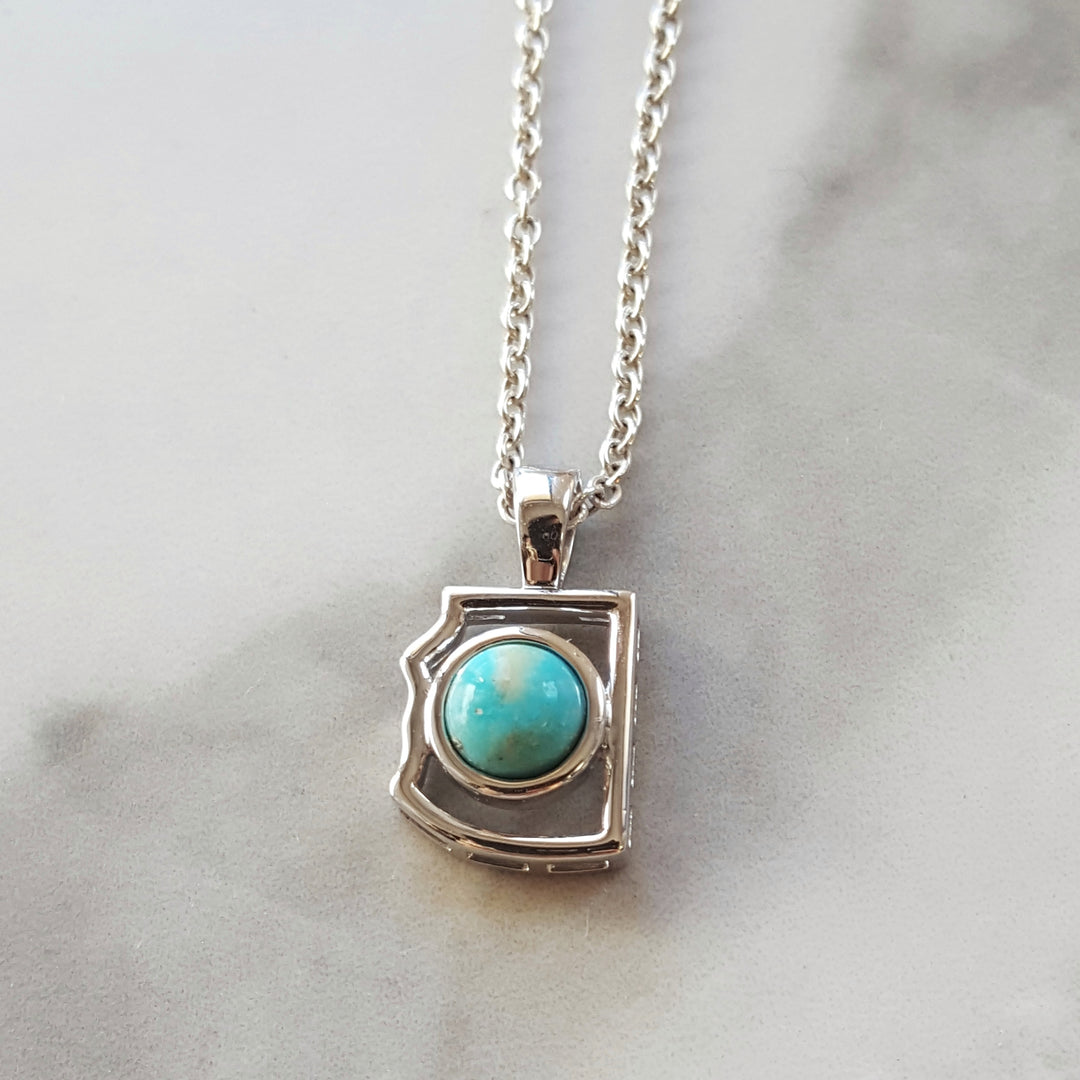 Silver Turquoise State Pendant