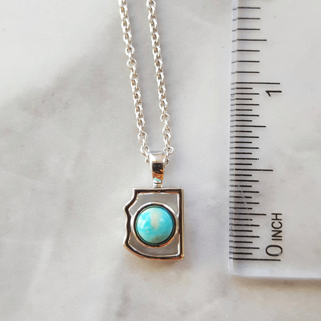 Silver Turquoise State Pendant