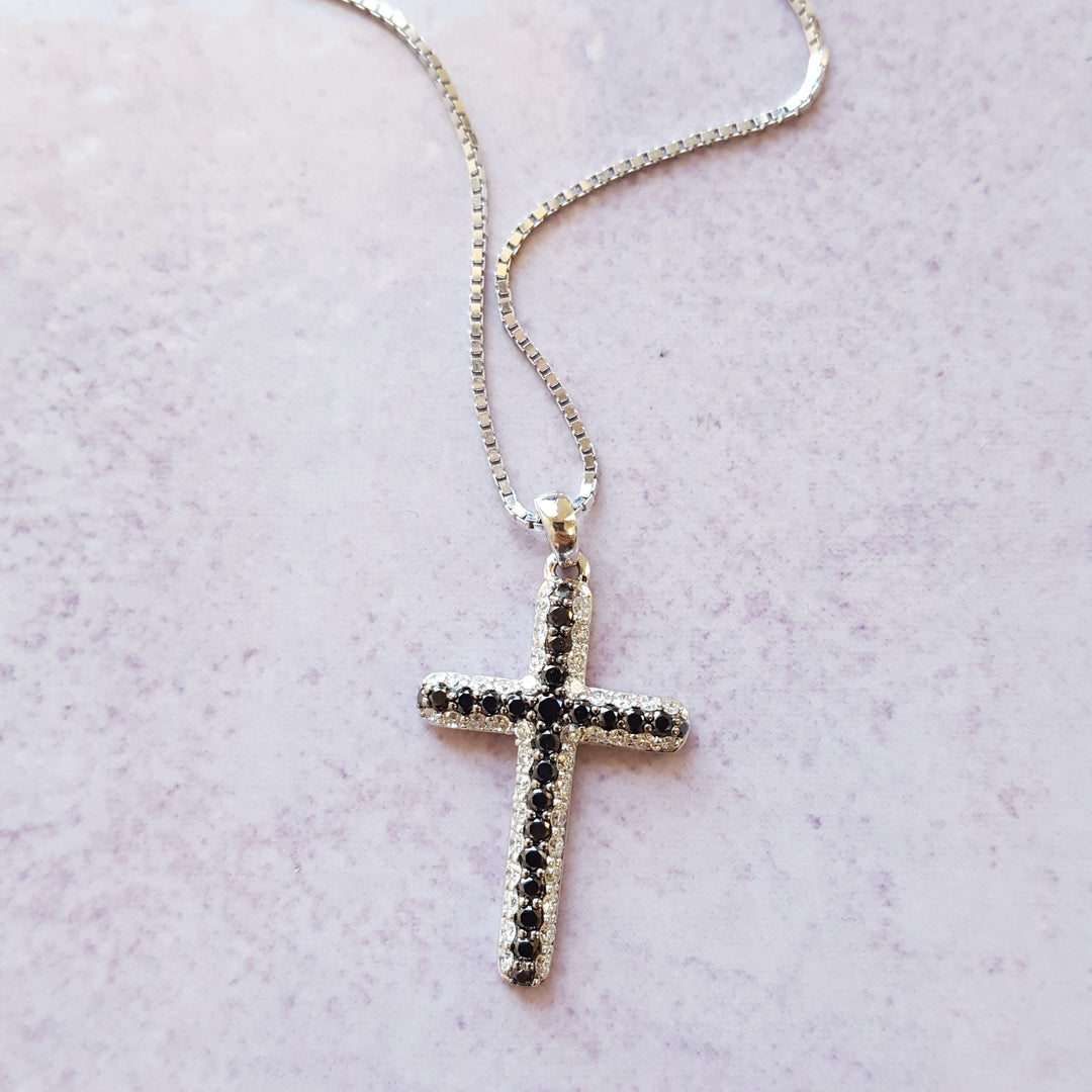 Black and White Diamond Pendant