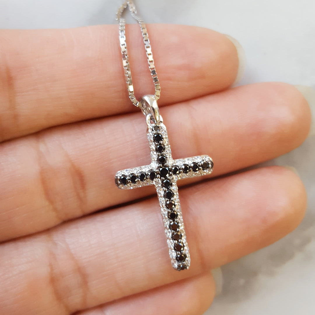 Black and White Diamond Pendant
