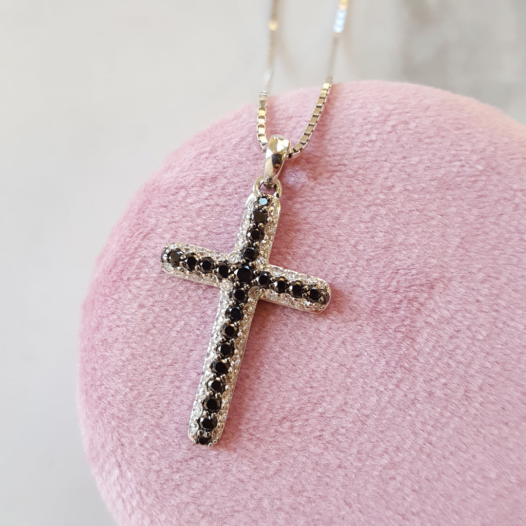 Black and White Diamond Pendant