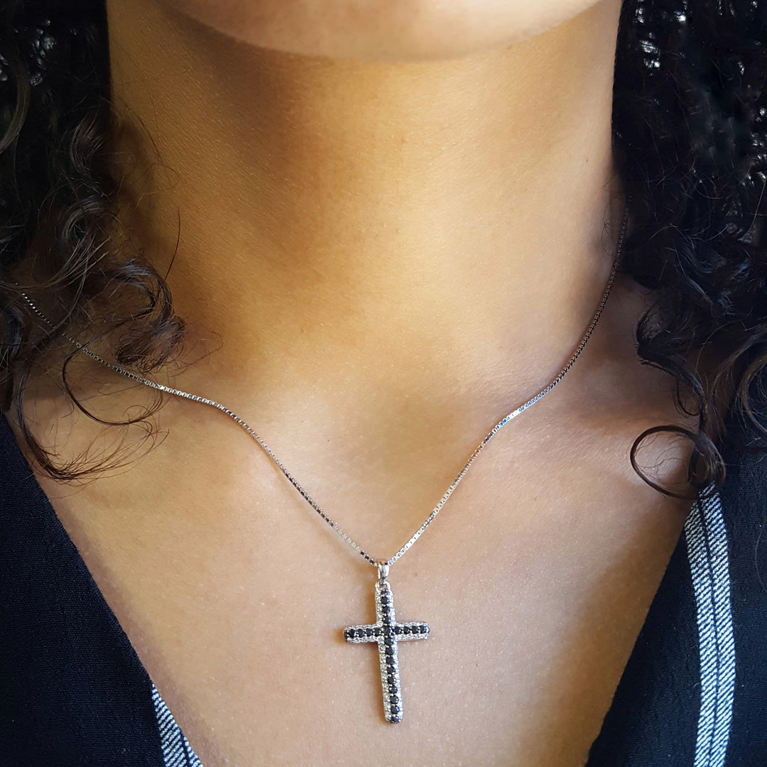 Black and White Diamond Pendant