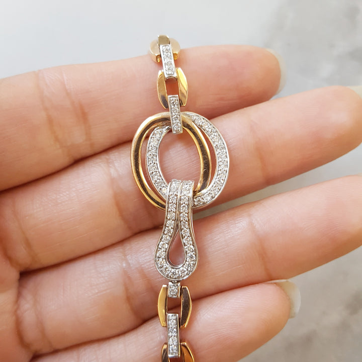 Decorative Diamond Link Bracelet