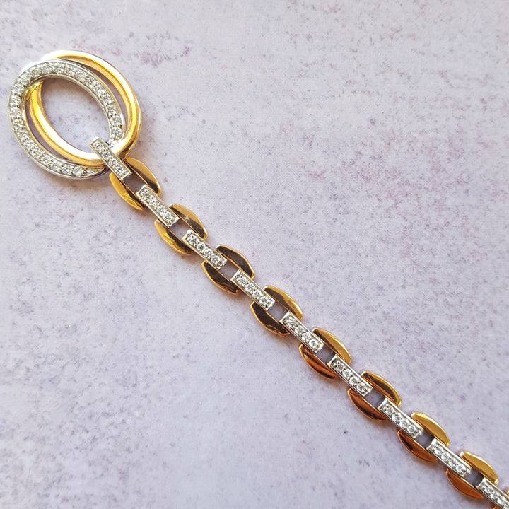 Decorative Diamond Link Bracelet