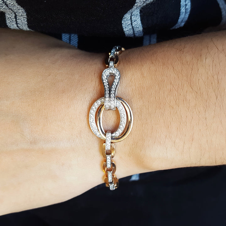 Decorative Diamond Link Bracelet