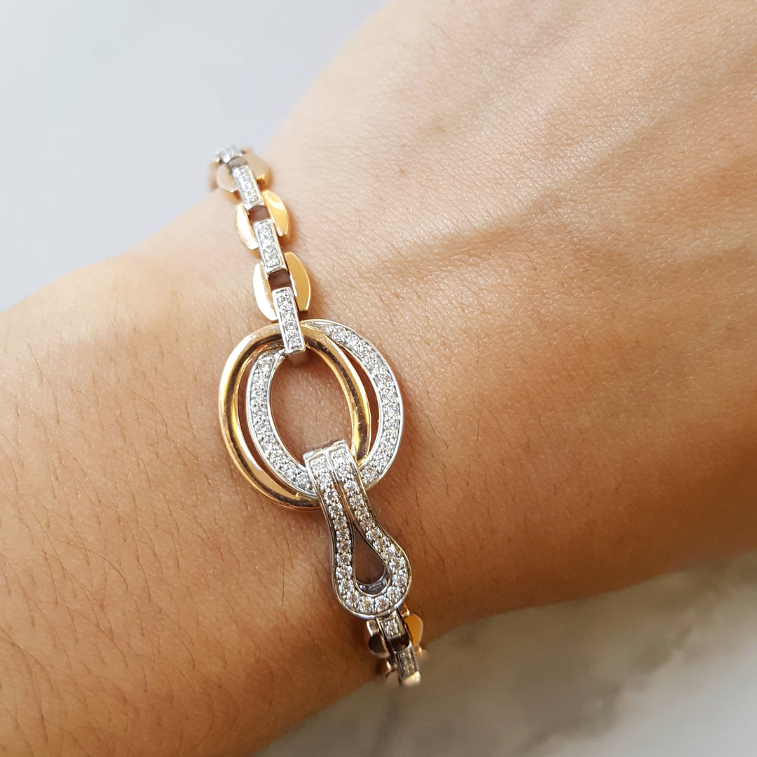 Decorative Diamond Link Bracelet
