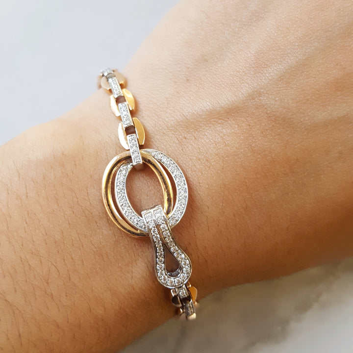Decorative Diamond Link Bracelet