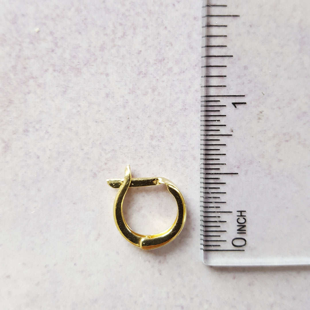 Etched Engraving Gold Huggies